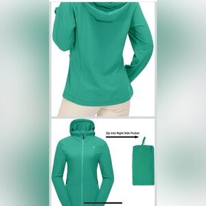 Lightweight green hooded jacket